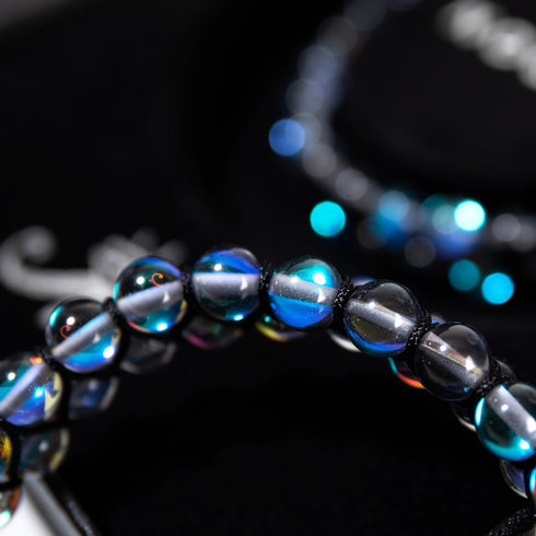 Milky Way | Silver | Double Galaxy Glass Bracelet